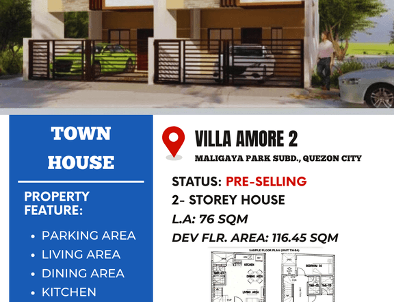 3-bedroom Townhouse For Sale in Brgy Maligaya, Novaliches QC