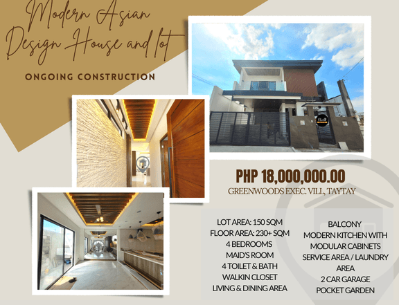 Modern Asian Design House and Lot in Greenwoods, Taytay Rizal
