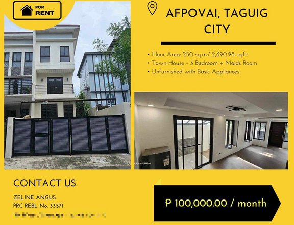 3-Bedroom Townhouse For Rent With Maids Quarters (Newly renovated)