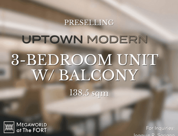 Preselling 3BR Luxury Condo for Sale in BGC