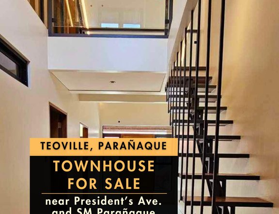 TEOVILLE, PARANAQUE (near President's Ave. and SM Paranaque)  Townhouse for Sale