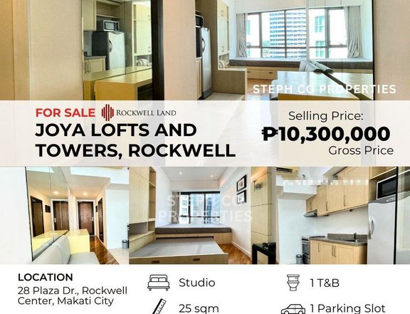 For Sale: Rockwell Joya Lofts and Towers, Makati, Studio Condo with Parking