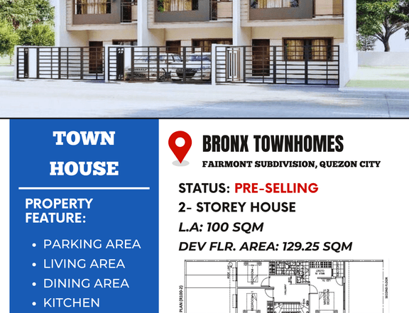 PRE-SELLING TWO-STOREY TOWNHOUSE IN BRGY.GREATER LAGRO, QUEZON CITY