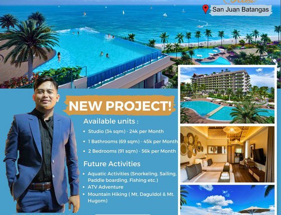 34 sqm Studio Type Condotel by DMCI Homes For Sale in San Juan Batangas