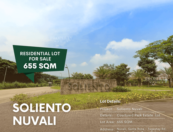 Soliento Residential Lot for Sale } 655 sqm