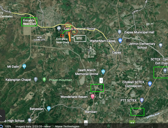RAW LAND IN CAPAS TARLAC NEAR NEW CLARK CITY ADJACENT TO A FAMOUS MALL