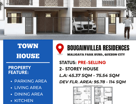 3-bedroom Townhouse For Sale in Maligaya, Novaliches Quezon City / QC