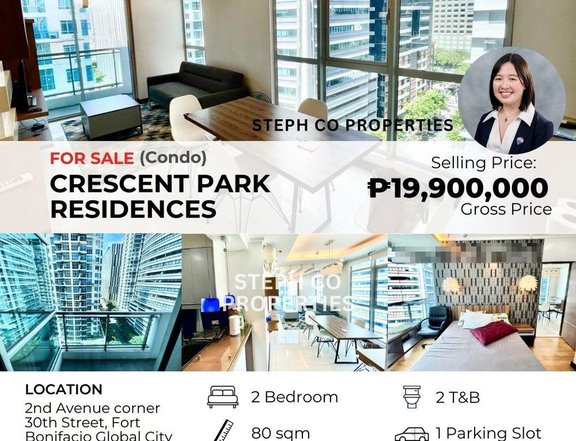 For Sale: BGC 2-Bedroom Condo at Crescent Park Residences, Kensington, Blue Sapphire, Grand Hamptons