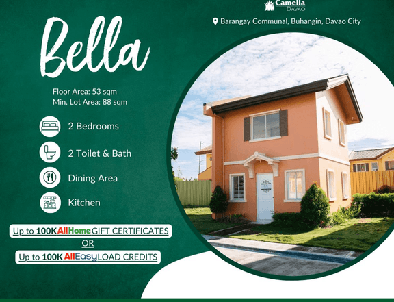 2-bedroom House and lot For Sale in Camella Davao Communal, Davao City