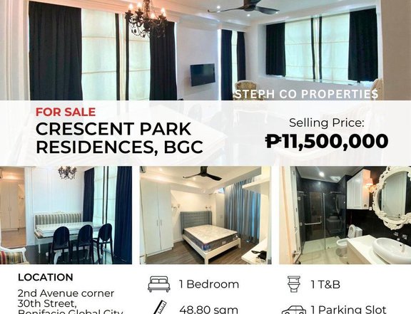 Good Deal! BGC 1 Bedroom Unit in Crescent Park Residences, Investment