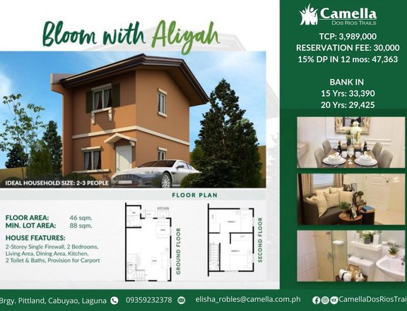 Pre-selling 2-bedroom Single Attached House For Sale in Nuvali Cabuyao