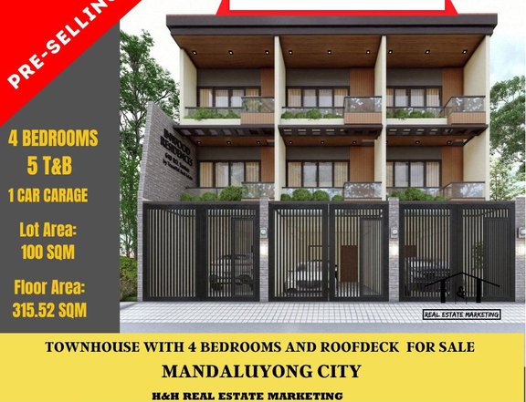 3 STOREY TOWNHOUSE WITH 4 BEDROOMS AND ROOF DECK IN MANDALUYONG