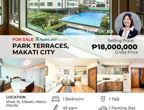 For Sale: Fully Furnished 1-Bedroom Condo at Park Terraces, Makati