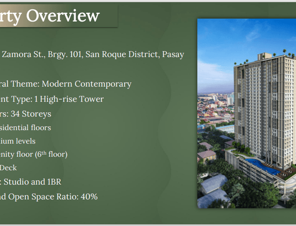 21.50 sqm Studio Condo For Sale in Pasay Metro Manila by DMCI