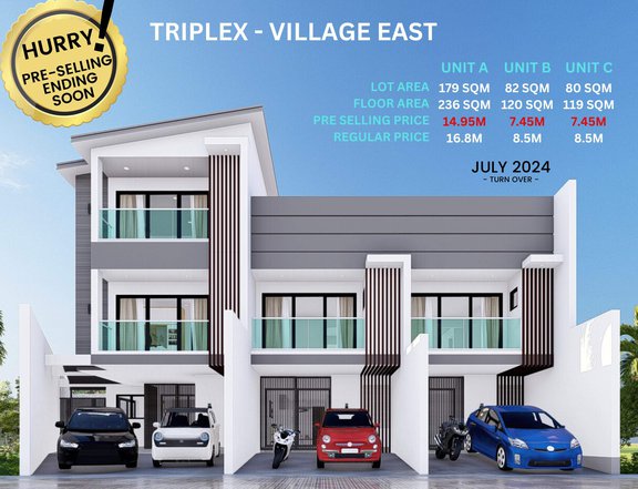 PRE SELLING TRIPLEX FOR SALE IN VILLAGE EAST CAINTA RIZAL