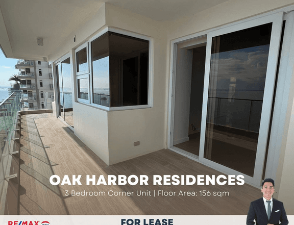 For rent! Corner 3BR unit w/ balcony in Oak Harbor Residences