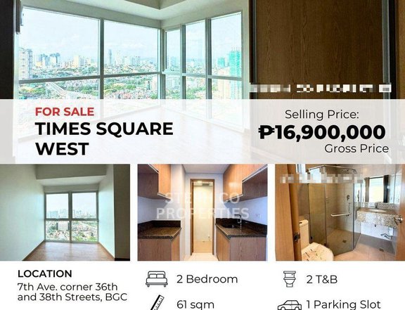 Brand New, Corner BGC 2 Bedroom at Times Square West, Bonifacio Global