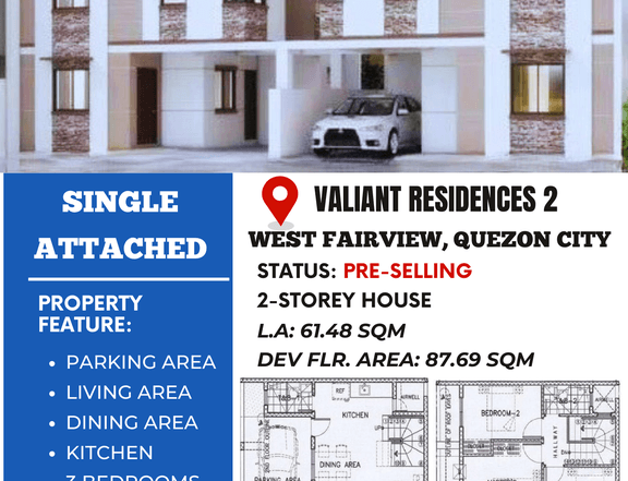 AFFORDABLE PRE-SELLING SINGLE ATTACHED IN WEST FAIRVIEW, QUEZON CITY