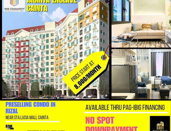 Condo in rizal for sale preselling near sta.lucia and lrt station