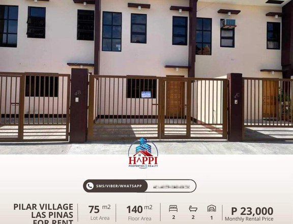 2 Bedroom + Maids Room Townhouse Unit For Rent Pillar Las Pinas