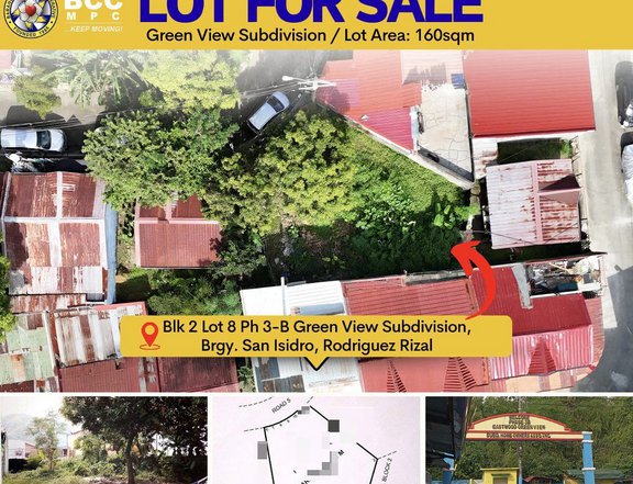 160 sqm Residential Lot For Sale in Rodriguez Montalban Rizal