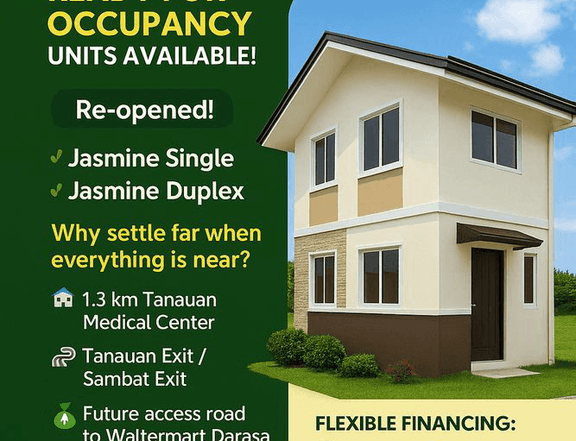 READY FOR OCCUPANCY SINGLE ATTACHED IN TANAUAN BATANGAS