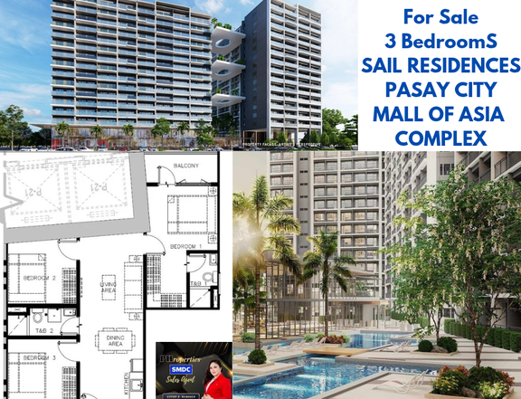 SMDC SAIL RESIDENCES Semi Furnished 3-bedroom Residential Condo For Sale in Manila Bay Pasay