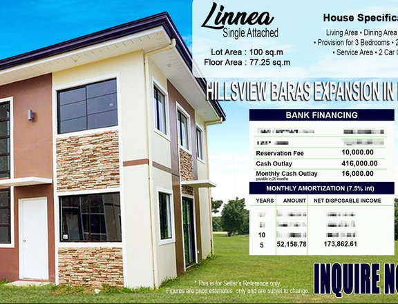 3-Bedroom Single Attached House and Lot for Sale in Baras Rizal