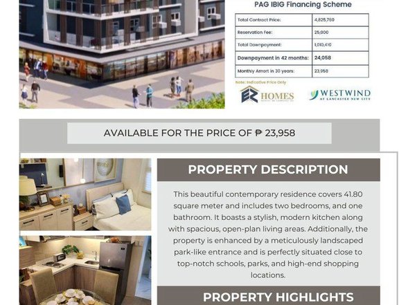 41.80 sqm 2-bedroom with balcony Residential Condo For Sale in General Trias Cavite
