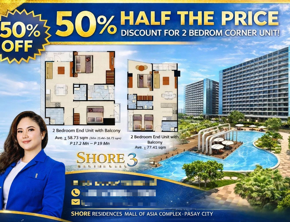 Ready For Occupancy sqm 2-bedroom Residential Condo For Sale in Manila Bay Pasay