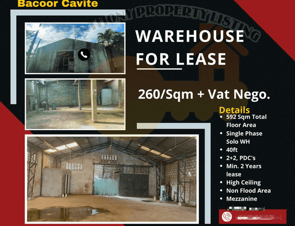 Warehouse For Rent in Bacoor Cavite