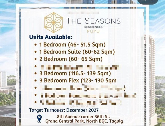 Ready For Occupancy 311.00 sqm 3-bedroom Condotel For Sale in BGC Taguig