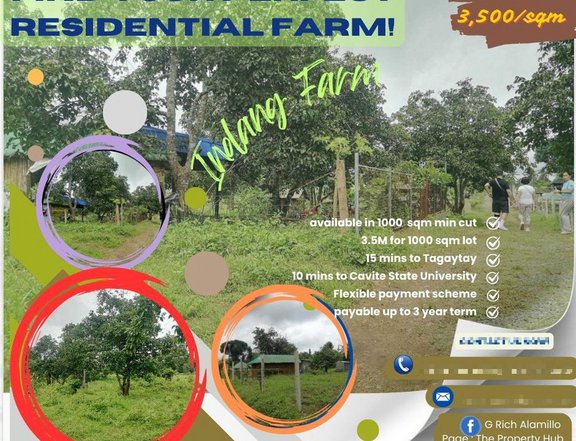 1000sqm Residential Farm lot in Indang Cavite