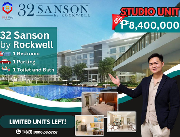 Studio Unit Condo at 32 Sanson by Rockwell