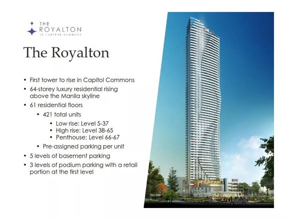 RFO/Ready for occupancy - THE ROYALTON AT CAPITOL COMMONS
