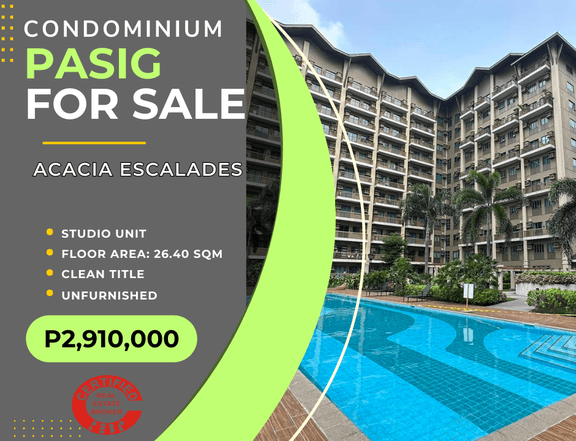 Acacia Escalades Foreclosed Condo for Sale in Pasig Studio Unit