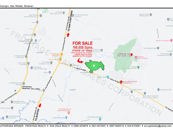 166656 sqm Commercial Lot For Sale By Owner in San Rafael Bulacan