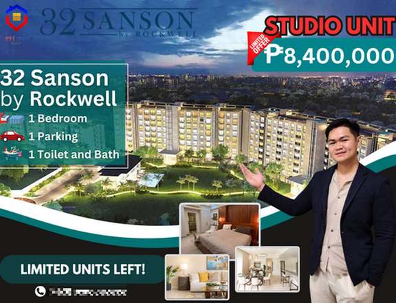 Studio Unit Condo at 32 Sanson by Rockwell