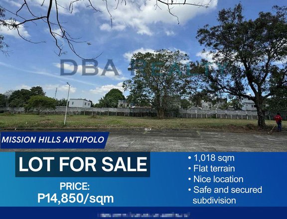 1,018sqm Residential Lot for Sale in Havila Mission Hills, Antipolo