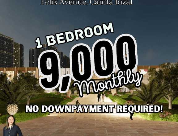 1-Bedroom 9,000 No Downpayment 31sqm Condo For Sale in Cainta Rizal