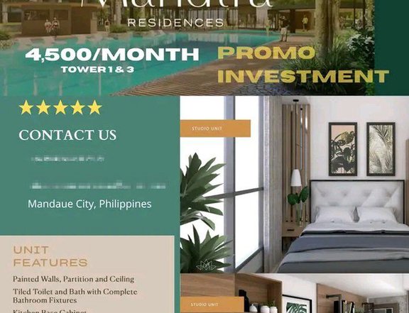 Rental Business  Studio unit Condominium  Investment for Sale