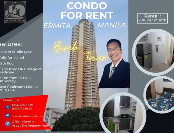 24.00 sqm Studio Type Condominium For Rent in Manila Metro Manila