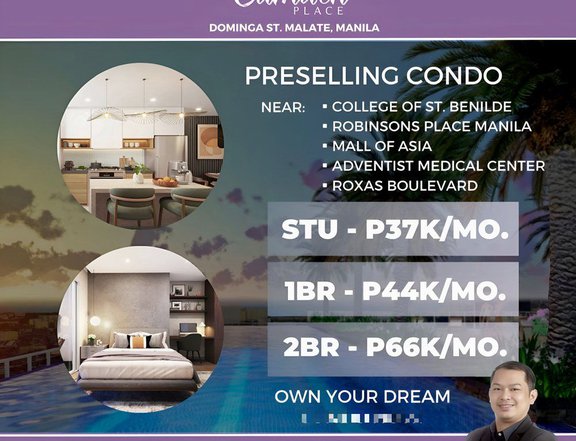 52.00 The Camden Place 2 Bedroom Residential condo for sale in Manila near St. Benilde