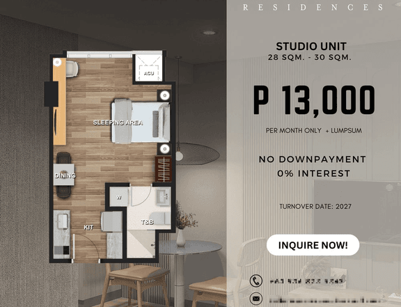 28.00 sqm Studio Condo For Sale in Maple Park Residence - Cavite