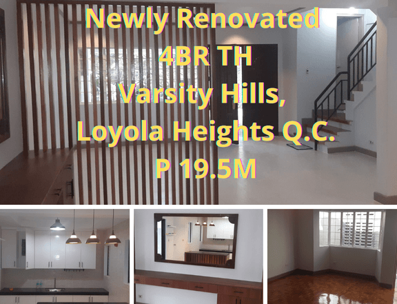 Newly renovated TH for sale in Varsity Hills, Loyola Heights Q.C