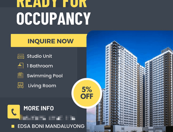 1 bedroom Ready for Occupancy Mandaluyong Edsa Rush Pioneer Woodlands