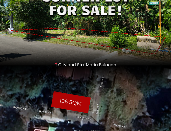 196 sqm Residential Lot For Sale in Santa Maria Bulacan inside Subdivision