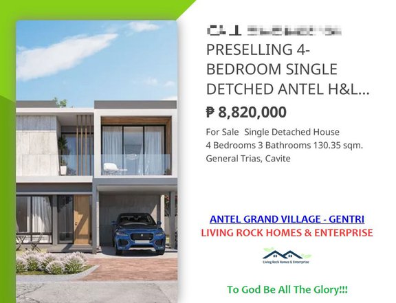 CALL 09454482194: PRESELLING 4-BEDROOM SINGLE DTACHED ANTEL H&L GENTRI