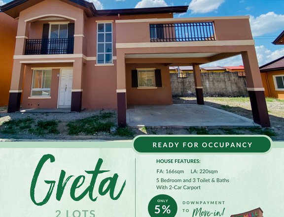 READY FOR MOVING-IN 220sqm 5-BEDROOM w/1-LOT EXTRA GRETA IN TANZA