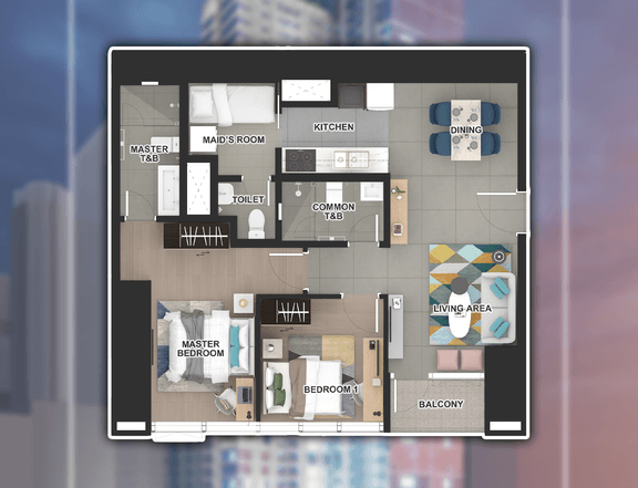 80.50 sqm 2-bedroom Uptown Modern Preselling Residential Condo For Sale in BGC Taguig